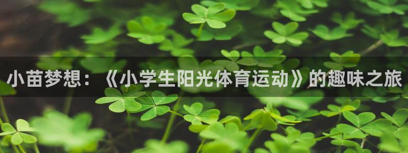 球客岛：小苗梦想：《小学生阳光体育运动》的趣味之旅